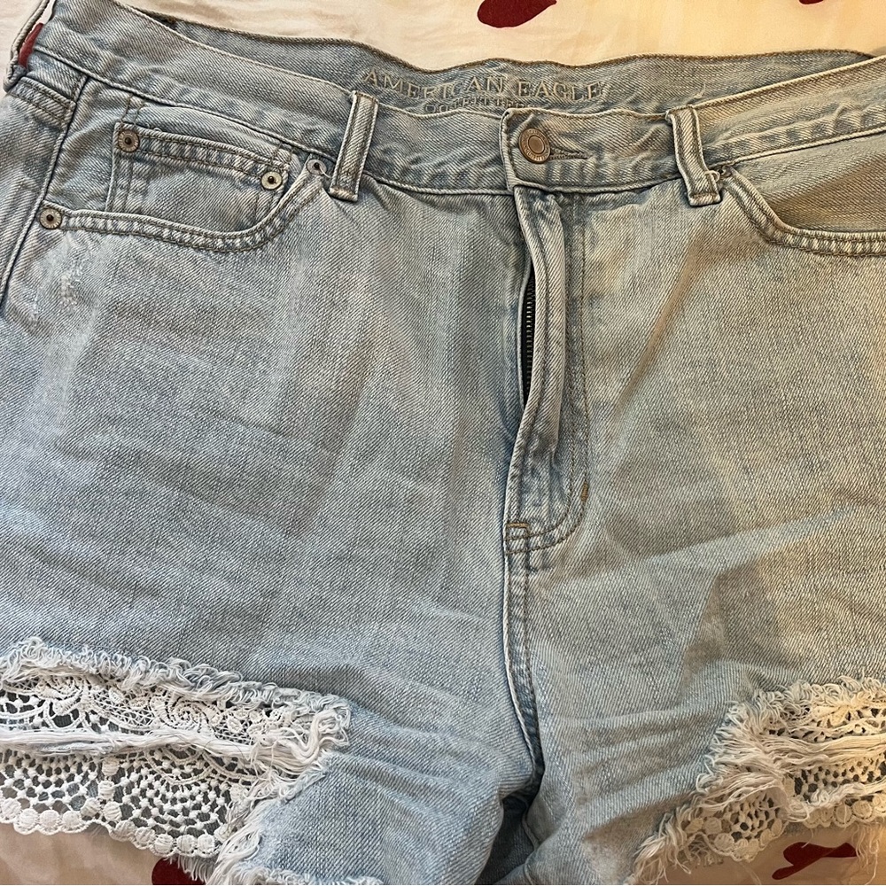 American Eagle Blue Jeans with Lace Detailing